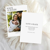 Eenvoudige Elegante Foto Huwelijk Bewaar de Datum Save The Date