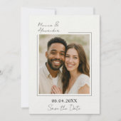 Eenvoudige elegante foto luxe bruiloft save the date (Voorkant)