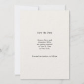 Eenvoudige elegante foto luxe bruiloft save the date (Achterkant)