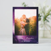 Eenvoudige Elegante Foto Melkweg Hemeltekst Trouwd Save The Date (Staand voorkant)