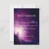 Eenvoudige Elegante Foto Melkweg Hemeltekst Trouwd Save The Date (Achterkant)