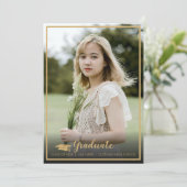 Eenvoudige elegante foto met vervagen van Afstuder Kaart (Staand voorkant)