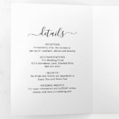 Eenvoudige elegante foto Modern Wedding Drieluik Uitnodiging (Binnenzijde eerst)