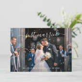 Eenvoudige Elegante Foto Moderne Bruiloftsreceptie Kaart (Staand voorkant)