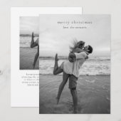 Eenvoudige Elegante Foto Moderne Kerstmis Feestdagenkaart (Voorkant / Achterkant)