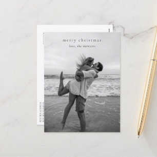 Eenvoudige Elegante Foto Moderne Kerstmis Feestdagenkaart