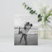 Eenvoudige Elegante Foto Moderne Kerstmis Feestdagenkaart (Staand voorkant)