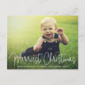 Eenvoudige Elegante Foto Moderne Kerstmis Feestdagenkaart (Voorkant)