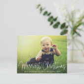 Eenvoudige Elegante Foto Moderne Kerstmis Feestdagenkaart (Staand voorkant)