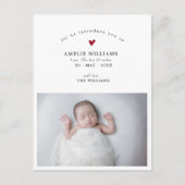 Eenvoudige Elegante Foto Nieuwe Baby Aankondiging Briefkaart (Voorkant)