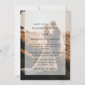 Eenvoudige elegante foto overlay bruiloft kaart (Voorkant)