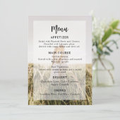 Eenvoudige elegante foto overlay bruiloft menu (Staand voorkant)