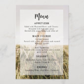 Eenvoudige elegante foto overlay bruiloft menu (Voorkant)