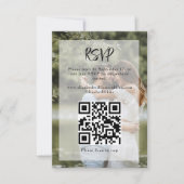 Eenvoudige Elegante Foto Overlay QR-code Trouwen R RSVP Kaartje (Voorkant)