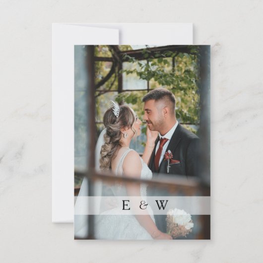 Eenvoudige Elegante Foto Overlay QR-code Trouwen R RSVP Kaartje (Achterkant)