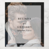 Eenvoudige elegante foto overlay script bruiloft g wijn etiket (Enkel label)