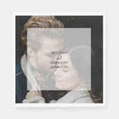 Eenvoudige elegante foto overlay script bruiloft servet (Voorkant)