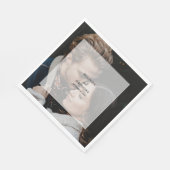 Eenvoudige elegante foto overlay script bruiloft servet (Hoek)