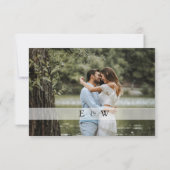 Eenvoudige Elegante Foto Overlay Wedding RSVP kaar (Achterkant)