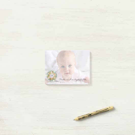 Eenvoudige elegante foto post-it® notes (Op bureau)