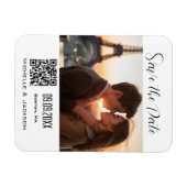 Eenvoudige elegante foto QR-code Sla de datum op Magneet (Horizontaal)