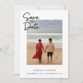 Eenvoudige elegante foto save the date (Voorkant)