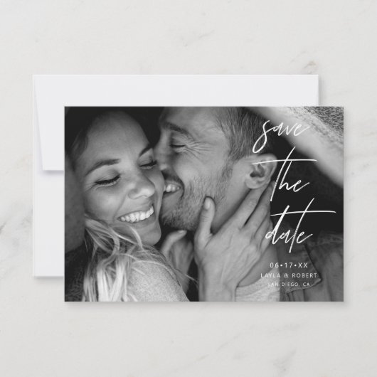 Eenvoudige Elegante Foto Save the Date Kaart (Voorkant)