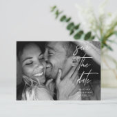 Eenvoudige Elegante Foto Save the Date Kaart (Staand voorkant)