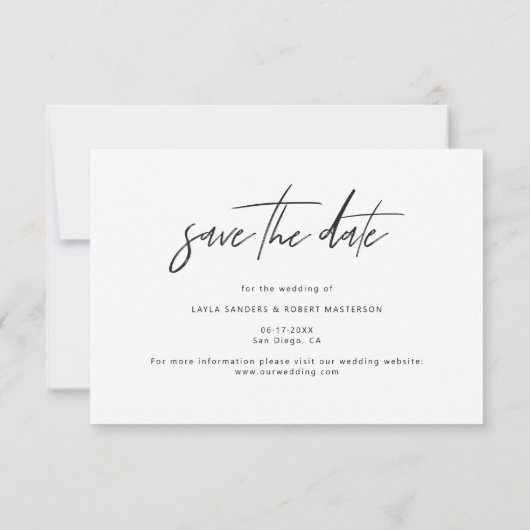 Eenvoudige Elegante Foto Save the Date Kaart (Achterkant)