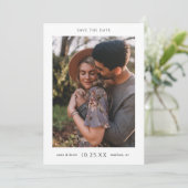 Eenvoudige elegante foto Save the Date Wedding Inv (Staand voorkant)