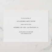 Eenvoudige Elegante Foto Sla de Datum Bruiloft Gou Folie Uitnodiging (Achterkant)