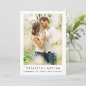 Eenvoudige Elegante Foto | Trouwen Save The Date (Staand voorkant)