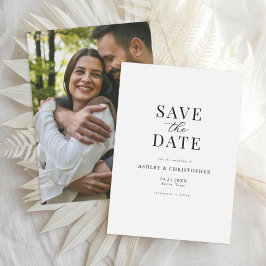 Eenvoudige Elegante Foto Trouwkaart Save the Date