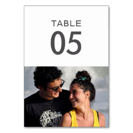 Eenvoudige Elegante Foto Trouwtafel Nummer Kaarten