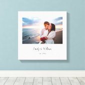 Eenvoudige Elegante Foto van Koppel Canvas Afdruk (Insitu (Houten vloer))