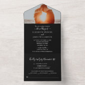 Eenvoudige elegante foto van RSVP Black en White All In One Uitnodiging (Binnen)