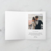 Eenvoudige Elegante Foto W Nota Bruiloft Bedankkaart (Binnen)