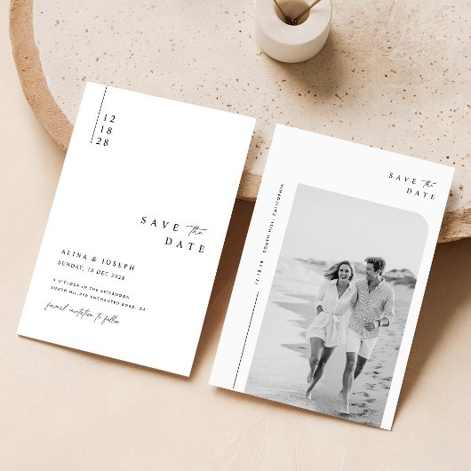 Eenvoudige Elegante Foto Wedding Boho Save The Date