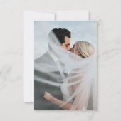 Eenvoudige elegante foto zwart-wit bruiloft bedankkaart (Achterkant)