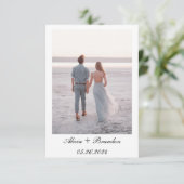 Eenvoudige Elegante Foto Zwart Wit Tekst Trouw Sav Save The Date (Staand voorkant)