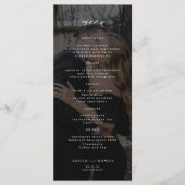 Eenvoudige elegante foto zwarte bruiloft menu (Voorkant)