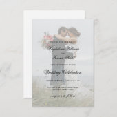 eenvoudige elegante fotobruiloft kaart (Voorkant / Achterkant)