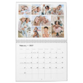 Eenvoudige Elegante Fotocollage Kalender (Feb 2027)