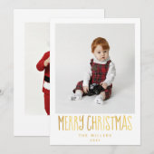 Eenvoudige elegante fotokaart voor Kerstmis en Vak Feestdagenkaart (Voorkant / Achterkant)