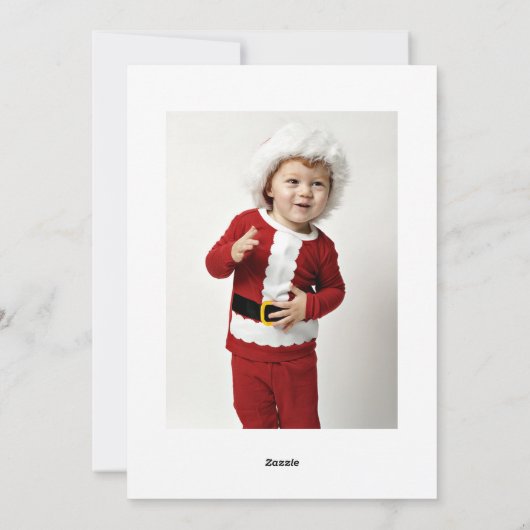 Eenvoudige elegante fotokaart voor Kerstmis en Vak Feestdagenkaart (Achterkant)