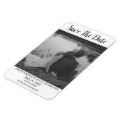 Eenvoudige elegante foto's Weddenschap Modern Blac Magneet (Linkerzijde)