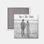 Eenvoudige elegante foto's Weddenschap Modern Blac Magneet (Voorkant / Achterkant)