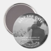 Eenvoudige elegante foto's Weddenschap Modern Blac Magneet (Voorkant / Achterkant)