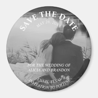 Eenvoudige elegante foto's Weddenschap Modern Blac Magneet