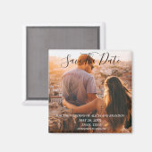 Eenvoudige elegante foto's Weddenschap Modern Whim Magneet (Voorkant / Achterkant)